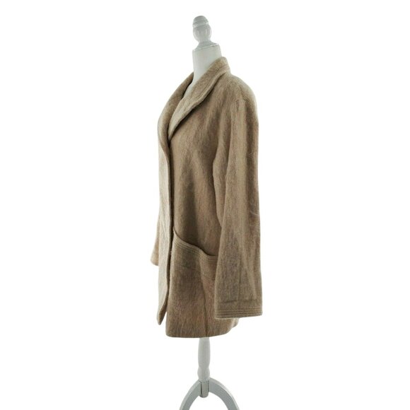 Loring Vintage Mohair Wool Blend Coat Women’s Size 14 Cream Ivory USA Made Fuzzy - Picture 4 of 9